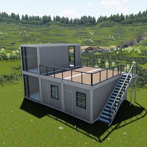Maison en conteneur moderne personnalisable <span class=keywords><strong>à</strong></span> un étage <span class=keywords><strong>à</strong></span> deux étages pour les maisons en conteneur et les bureaux Étoile en acier Porte de 5 ans Tout - Product Image 2