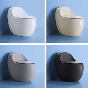 En gros WC monobloc en céramique Chaozhou, double chasse, moderne, pour usage scolaire et extérieur, à siphon en S, avec abattant à fermeture douce, pour salle de bain - Product Image 2