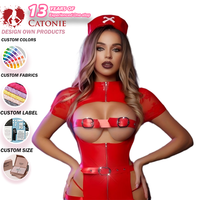 Ensemble de lingerie infirmière érotique sans entrejambe, facile à enlever, uniforme d'infirmière pur et sexy, costume de cosplay SM, tenue de jeu de rôle pour fête d'Halloween