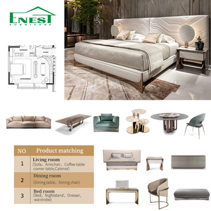 <span class=keywords><strong>Letto</strong></span> King Size di Lusso con Grande Testiera in Velluto Premium Italiano, Soluzione Chiavi in Mano <span class=keywords><strong>per</strong></span> Arredamento Camera da <span class=keywords><strong>Letto</strong></span> di Ville e Hotel - Product Image 3