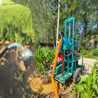 Machine de forage de puits d'eau hydraulique diesel tractée, profondeur de forage 100m-150m, équipement de forage de puits portable