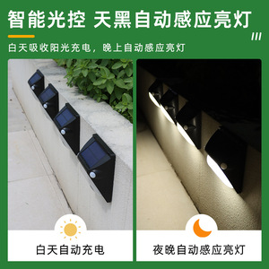 Lámpara Solar de Pared con 16 LED, Sensor de Movimiento Dual, Negra, Impermeable, para Exteriores, Jardín y Seguridad - Product Image 3