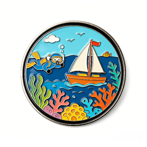 Ornement de pièce de monnaie personnalisé en alliage de zinc, plaqué émail, broche souvenir ronde pour cadeau et décoration de voyage - Product Image 2