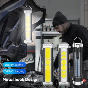 USB sạc LED <span class=keywords><strong>Torch</strong></span> cho ngoài trời vườn & cắm trại ABS cơ thể nhựa khẩn cấp điện làm việc đèn pin - Product Image 2