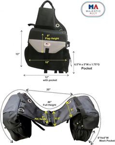 Sacoche de selle spéciale à fermeture roll-top, grande capacité, imperméable, avec logo personnalisé BSCI, pour moto, à fixer sur la selle ou sur les côtés. - Product Image 2