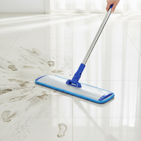 Nouvelle Serpillère Microfibre Plate en Acier, Pliable, Rotative à 360°, pour Nettoyage à Sec et Humide, avec Essorage Facile, Durable et Idéale pour un Nettoyage sans Effort