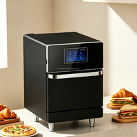 Horno de Convección Inteligente de Acero Inoxidable de 17L, Horno de Alta Velocidad para Mostrador, Horno Comercial de Circulación de Aire Caliente para Hornear Pizza