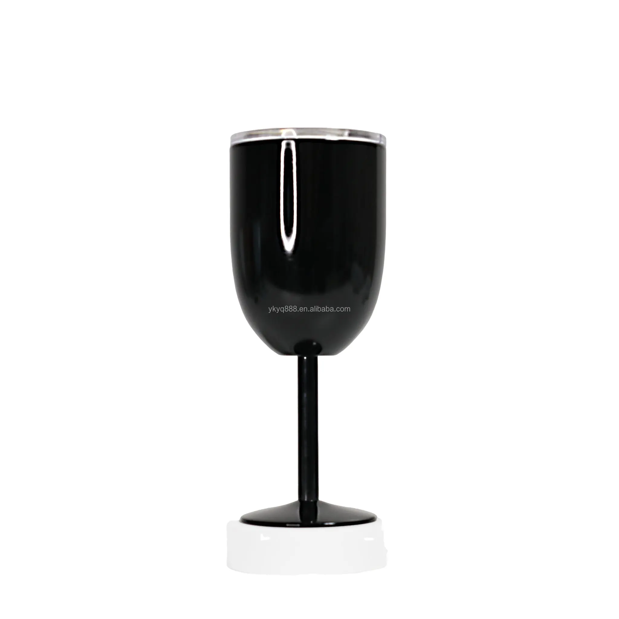깨지지 않는 10 온스 Goblets 레드 와인 유리 잔 뚜껑 웨딩 파티 맥주 와인 텀블러 스테인레스 스틸 블랙 와인 안경