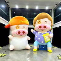 Mascotte de cochon géant personnalisée en peluche gonflable, personnage de dessin animé pour la décoration d'événements, publicité commerciale gonflable