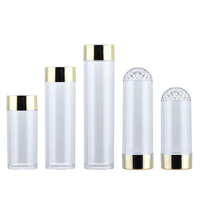 Bouteilles en plastique PET transparentes de 100 ml avec bouchon électroplaqué et pompe pour lotion, perruque, huile essentielle, sérum de soin de la peau (55 ml/75 ml)