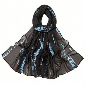 Nuevo Estilo Popular, Pañuelo Largo Étnico de Chifón con Estampado de Serigrafía, Hijabs Musulmanes para Mujer, Pañuelo para la Cabeza con Estampado de Leopardo, Transpirable - Product Image 6