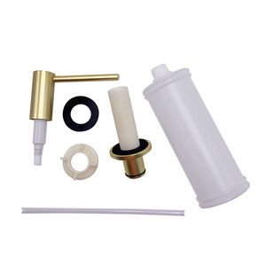 Liquid Soap Dispenser Manual Pump Copper Gold Deck Mounted Contemporary Design 240g - Product Image 1