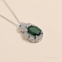 Ensemble de bijoux léopard en cuivre et pierre verte, couleur argent, collier pendentif, bague et boucles d'oreilles pour femme, idéal pour les fêtes