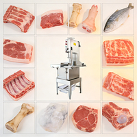 Scie à os et découpeuse de viande pour usine de surgélation, moteur 1,5 kW, réglable 0-15 mm, haute capacité, équipement de transformation de viande pour restaurant
