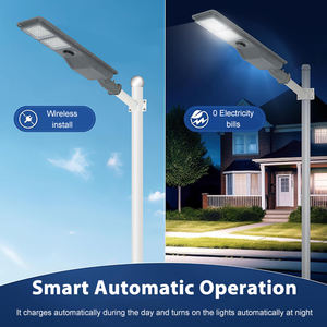 Lampadaire d'extérieur étanche en aluminium Ip65 design moderne 100w 200w 300w intégré tout en un lampadaires solaires LED - Product Image 4