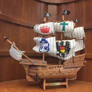 Décoration <span class=keywords><strong>de</strong></span> centre commercial vintage, modèle <span class=keywords><strong>de</strong></span> <span class=keywords><strong>bateau</strong></span> pirate en bois <span class=keywords><strong>de</strong></span> grande taille <span class=keywords><strong>de</strong></span> 2 m pour ornement <span class=keywords><strong>de</strong></span> restaurant - Product Image 5
