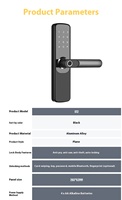 Kunci Pintu Pintar WiFi TTLOCK Berbahan Aluminium Alloy, Aplikasi Tuya, Sidik Jari, Kata Sandi, untuk Pintu Kayu Hotel, Rumah Sewa, Apartemen, Data Cloud