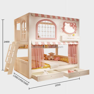 <span class=keywords><strong>Lit</strong></span> superposé de luxe pour enfants JS FURNITURE, nouveau design, meubles de chambre à coucher, <span class=keywords><strong>lit</strong></span> <span class=keywords><strong>empilable</strong></span> pour enfants avec toboggan en arc et escalier de rangement - Product Image 6