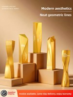 Nuevo Trofeo de Resina Personalizado, Creativo, Irregular, Grabado, Diseño Libre, Oro, Plata, Cobre, Premio Anual al Personal Destacado de la Empresa