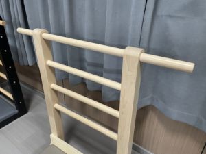 Barril de escalera de Pilates de madera de cuero de microfibra de fitness con logotipo personalizado comercial natural - Product Image 3