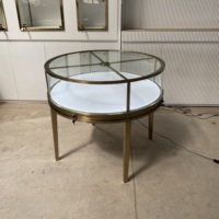 Bijouterie ronde de luxe Vitrine moderne Or Diamant Bijoux Présentoir en verre Comptoir Vitrines de table pour centre commercial