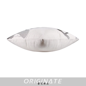 RUIYI High-End 45X45CM Funda de almohada de estilo nórdico Diseño de tinta blanca y negra Funda de cojín de lino y algodón para costura de hotel en casa - Product Image 3