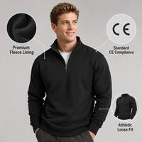 Sweat-shirt polaire à col montant pour homme, couleur unie, décontracté, pour l'extérieur, manches longues, collection automne-hiver, vente en gros