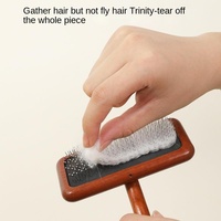 Brosse lissante en bois écologique de style simple, personnalisable en gros, outil de toilettage de haute qualité pour chats et chiens de petite taille