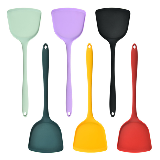 Solid Silicone Turner Spatula Non-Stick Cooking Utensils Kitchen Spatulas