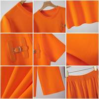 Suéter de Verano para Mujer, Estilo Informal, Bordado, Antiarrugas, Cuello Mao, Texto Alfanumérico, Manga Corta
