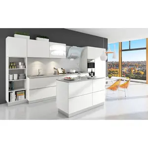 Made In China good quality MDF white gloss lacquer clearance kitchen cabinets and island
