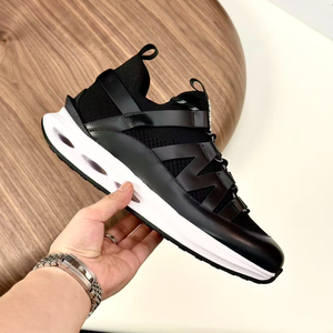 รองเท้าวิ่งหนังแท้คุณภาพสูงสำหรับผู้ชาย ระบายอากาศได้ดี แฟชั่นทันสมัย สไตล์ลำลอง แบบผูกเชือก Moncleres - Product Image 1