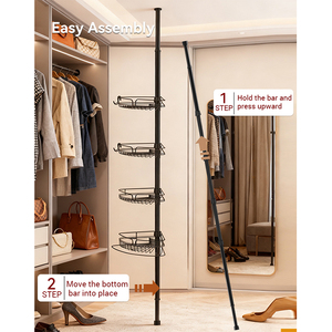 Tốt bán <span class=keywords><strong>4</strong></span> <span class=keywords><strong>Tier</strong></span> có thể điều chỉnh telescopoc phòng tắm giá Kệ thép góc KỆ TẮM Caddy - Product Image 6