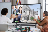 Moniteur à écran tactile de 86 pouces Écran LCD pour salle de classe et conférence double système d'exploitation Écran intelligent Tableau blanc interactif