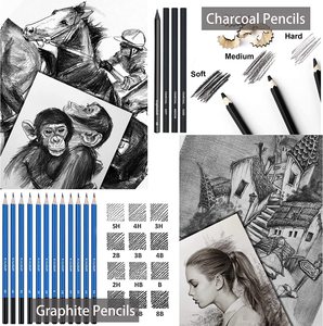 Nguồn Cung Cấp Nghệ Thuật Vẽ Và Phác Thảo Màu Bút Chì Thiết Lập 96/42Pcs Graphite Than Chuyên Nghiệp Nghệ Sĩ Bút Chì Kit Quà Tặng Cho Bé - Product Image 3