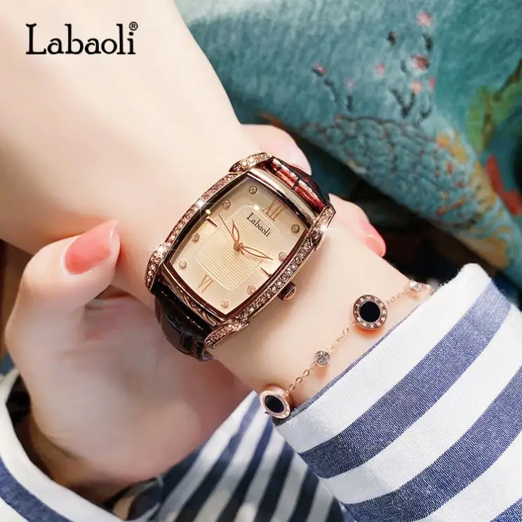 LABAOLI LA048 fashion square ladies quartz watch bracelet set vintage quartz cristal watch