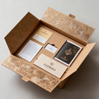 Boîte cadeau haut de gamme personnalisée en carton gaufré, à double porte, en forme de livre, avec doublure en éponge, emballage élégant pour souvenirs