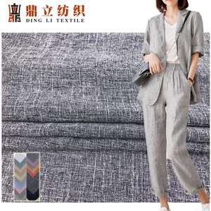 Neue Mode zwei Colo Slubr Imitation Leinen Stoff Rayon und Polyester Elasthan Tr Damen stoff für Hemd für Anzug zum Verkauf