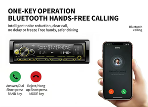 Reproductor de Audio para Auto, Reproductor MP3 de Un Solo DIN, Llamadas Manos Libres Inalámbricas por Bluetooth, Radio FM, Luz de Color Cambiante, Reproductor Estéreo para Auto - Product Image 3