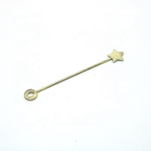 Stainless Steel Gold Plated Bar Cocktail Beverage Drinks Coffee Latte Tea <strong>Milk</strong> Rod Mixing Stirrer Swizzle <strong>Stick</strong> With Star Logo - Product Image 4