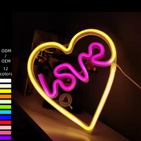 Lumières néon LED personnalisées de très haute qualité, motif cœur en silicone, DC12V, intensité réglable, garantie 2 ans, hôtels - rose jaune, livraison rapide