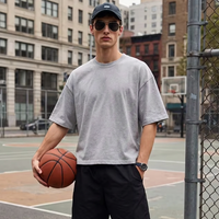 T-shirt athlétique à séchage rapide, rafraîchissant, en Sorona, extensible dans 4 directions, anti-transpiration, coupe ample, épaules tombantes, pour hommes, gym, entraînement, fitness