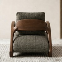 Nouvelle chaise décontractée en noyer noir de style chinois, avec accoudoirs, esthétique Dynastie Ming et Dynastie Song, pour mobilier de maison