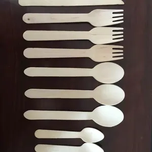 制造商专业制造环保安全的一次性桦木餐具刀叉勺