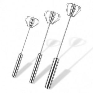 Fouet à œufs manuel semi-automatique rotatif en acier inoxydable de 12 pouces pour la cuisine, idéal pour un usage domestique - Product Image 1