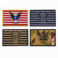 Patch brodé personnalisé drapeau américain, écusson thermocollant Velcro Aigle Étoiles et Rayures pour sacs à dos tactiques et vestes