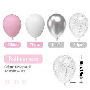 Super <span class=keywords><strong>Septiembre</strong></span> 12 pulgadas Rosa Blanco y confeti <span class=keywords><strong>fiesta</strong></span> látex globo decoración conjunto - Product Image 6