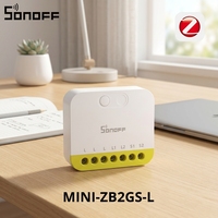 SONOFF MINI DUO-L 2-Gang Zigbee Smart Switch MINI-ZB2GS-L Tidak Memerlukan Kabel Netral Kontrol Sakelar Eksternal Dua Kanal Lebih Kecil