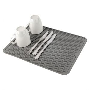 <b>Kitchen</b> Counter Multiple Usage Large <b>Drying</b> Dishes Silicone Dish <b>Drying</b> <b>Mat</b> for Bowl <b>Drying</b> - Product Image 1