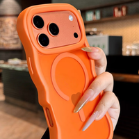 Coque de téléphone antichoc en silicone magnétique mat ondulé TPU+PC pour iPhone 17 Air 16E 15 14 Plus 13 12 Pro Max